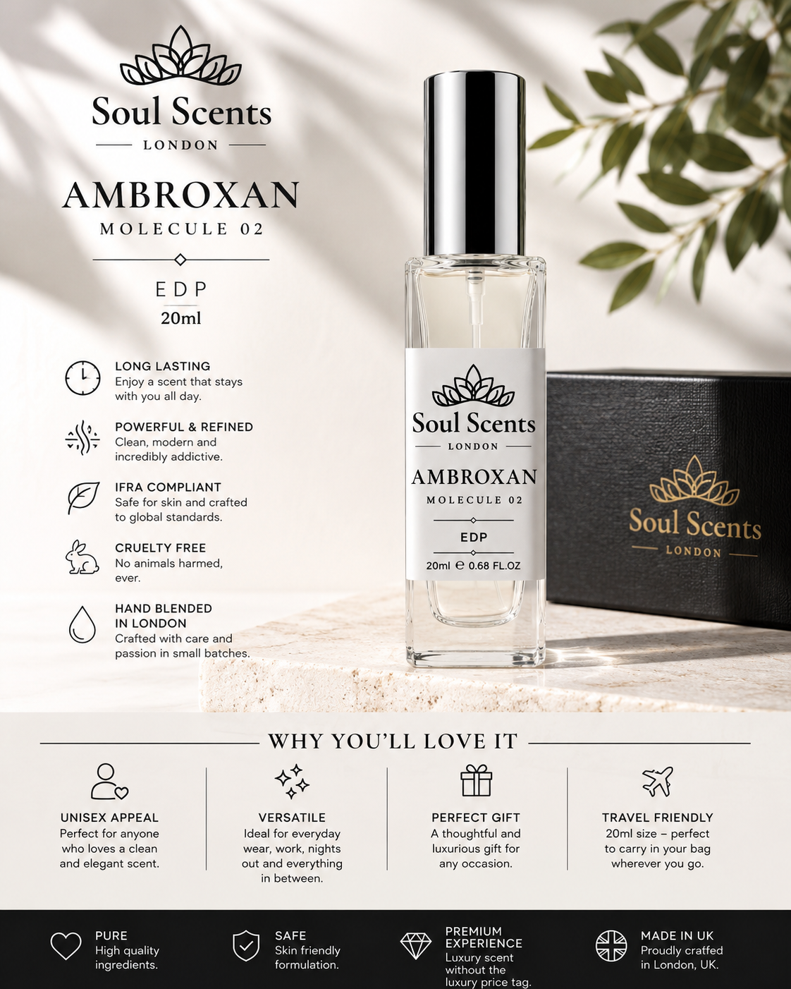 MOLECULE AMBROXAN 02 Perfume Fragrance Blend Spray EDP 20ml