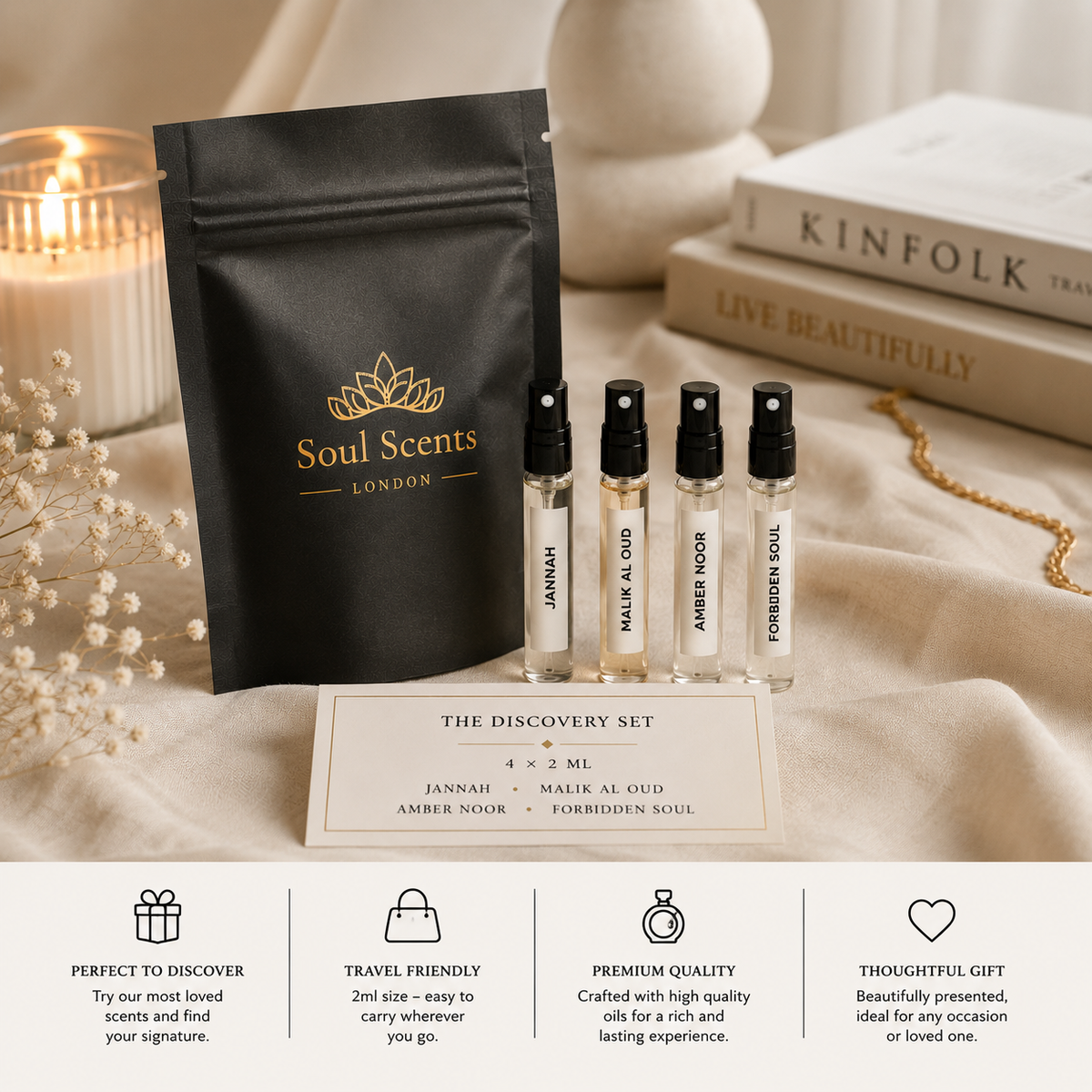 The Sovereign Discovery Set — 4 × 2ml Eau de Parfum Sprays